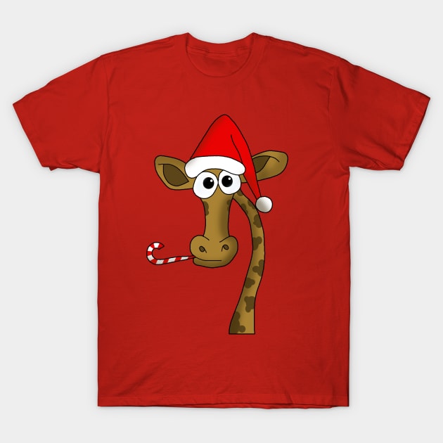 Christmas giraffe T-Shirt by valentinahramov